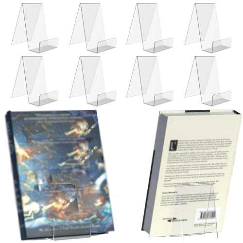 10-Pack Clear Acrylic Book & Display Stands for Books Photos Artworks CDs