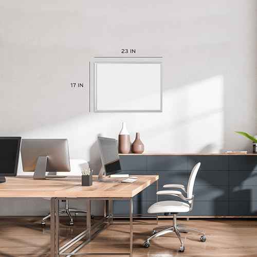 U Brands Dry Erase Board White Board, 24"x18", Silver Aluminum Frame, Melamine Surface