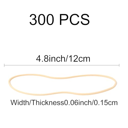 Beige 300Pcs 4.8in Balloon Arch Rubber Bands – High-Elastic Office/Party Bundling