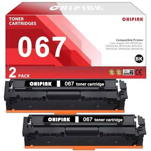 067 Black 2 Pack Replacement Compatible for Canon 067 Black Toner Cartridge 5102C001 for Color imageCLASS LBP633Cdw LBP632Cdw MF652Cdw MF652Cw MF653Cdw MF654Cdw MF656Cdw MF650C LBP630C Series