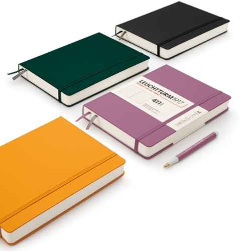 LEUCHTTURM1917 372929 Notebook 411 Medium (A5), Hardcover, 411 Numbered Pages, Forest Green, Lined, More Thoughts, More Ideas, More Memories, More Pages