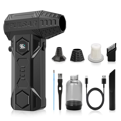 Compressed Air Duster, 180000RPM Electric Air Duster with Vacuum, Rechargeable Cordless Air Blower Cleaning Kit with Brushless Motor for Computer Keyboard Home Car Outdoor Dust Removal
