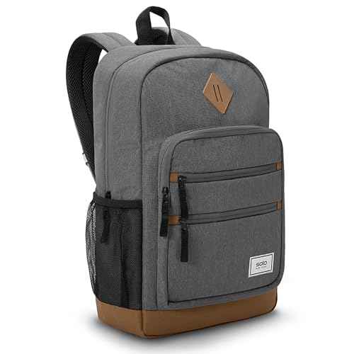 Solo New York Laptop Backpack for Women & Men -Carry On Bookbag for Travel & Work, Lightweight Bag, Side Mesh Pockets, Fits 15.6" Computer - Re:Fresh, Grey