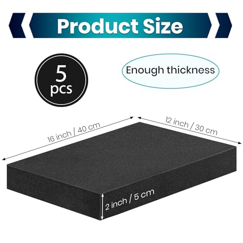 5 Pcs 16 x 12 2 Inches Polyurethane Foam - Inserts for Cases Packing