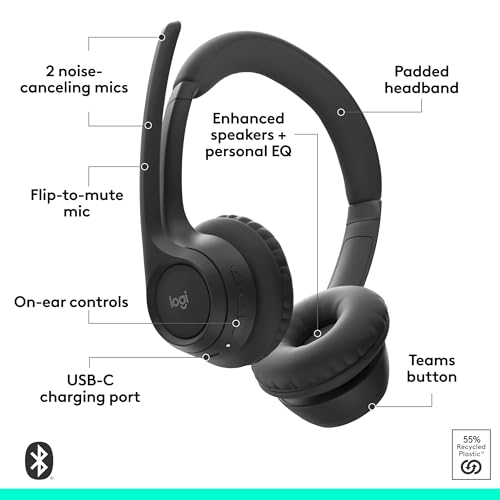 Logitech Zone 305 Wireless Bluetooth Headset for Business - Native Bluetooth, No Dongle