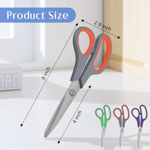 Multicolor Heavy Duty All Purpose Scissors 8.3 inch - Ergonomic Craft & Office Cutting Tool