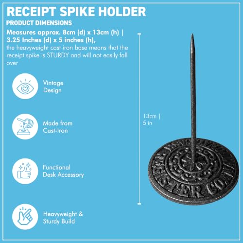 Vintage Cast Iron Receipt Spike Paperweight | Office & Restaurant Organizer