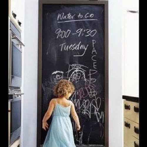 Chalkboard Wallpaper Peel and Stick,18 ¡¿ 79 Inches, Removable Blackboard Contact Paper Wall Sticker Self Adhesive Vinyl Decal, Bonus 5 Chalks (1 Roll 1.5ft.x6.6ft.)