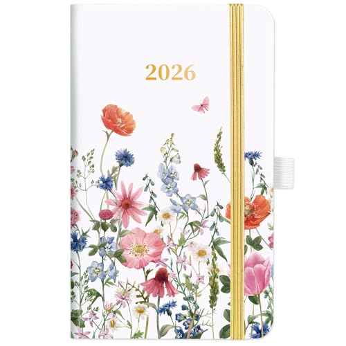 2026 Pocket Calendar - 2026 Pocket Planner for Purse, Jan. 2026 - Dec. 2026, 6.3''¡¿3.8'', Weekly & Monthly Planner with Pen Loop - Floral