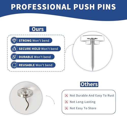 180-Pack Clear Thumb Tacks - Heavy Duty Push Pins for Bulletin Boards & Wall Decor