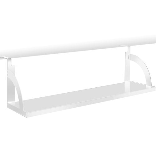 Tandefio Office Cubicle Shelf 24'' Hanging Cubicle Storage Organizer File Hanging Shelf Accessories Storage Organizer Bookshelf with Hooks for Home Desk (White)
