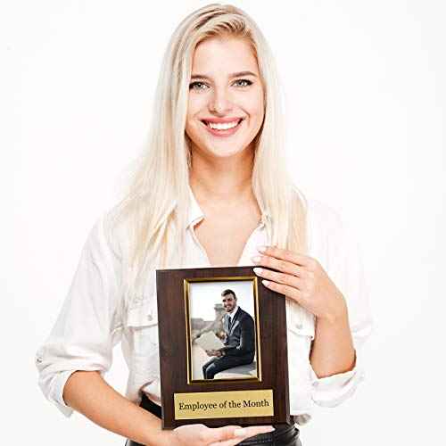 Pre-designed Employee of the Month, Quarter or Year Award Plaque - 8 x 10" Photo Plaque holds a 6 x 4" Portrait Photo (Month)