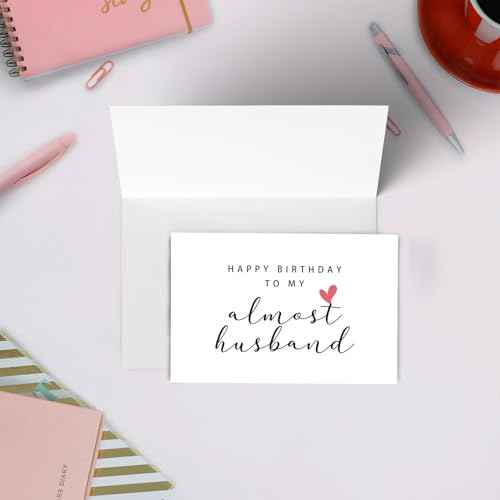 SuperShunhu Happy Birthday Card for Fiance, Fiance Birthday Card Gift for Him, Future Husband Birthday Card, Happy Birthday to My Almost Husband