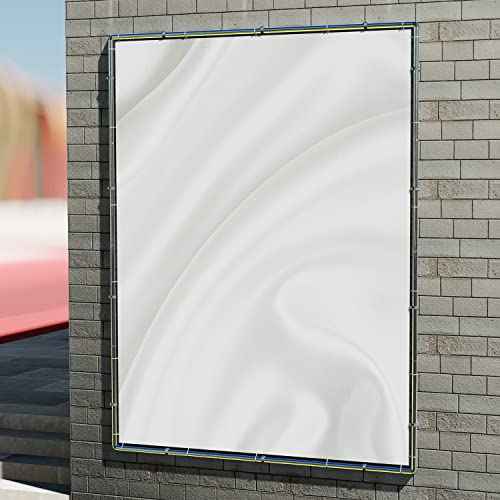 E&K Wall Mount Banner Sign Poster Frame Advertising Billboard Display Frame Stretching Stainless Steel Wall Frame for Roadside Building Warehouse 4'x8'
