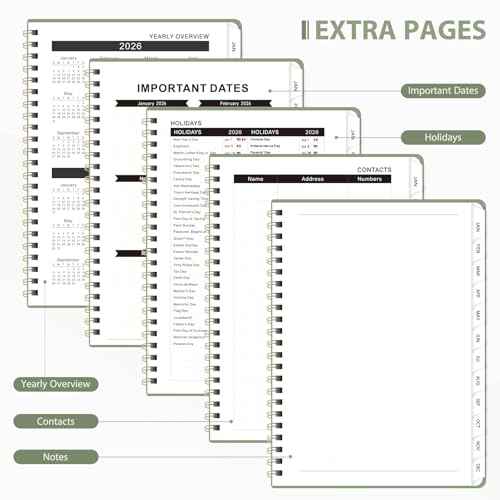 2026 Planner, Weekly and Monthly Calendar Academic Planner, Jan 2026 - Dec 2026, Planning Agenda Book for Desk Accessories and School Supplies - A5 (6.3'' x 8.5'')
