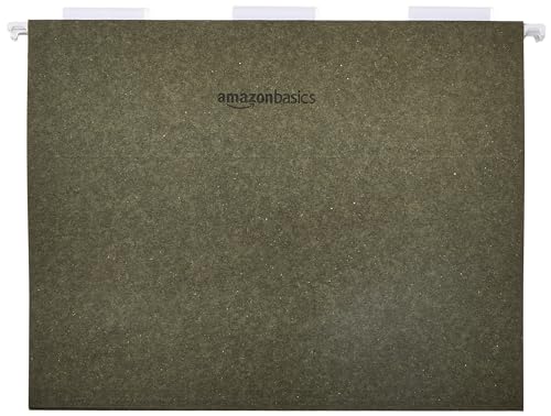 Standard Green Hanging File Folders 75-Pack with 1/5-Cut Tabs - Letter Size
