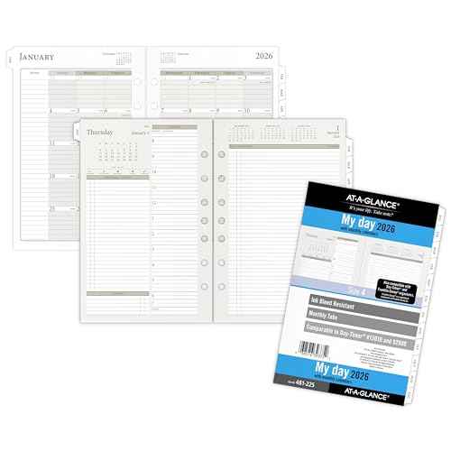AT-A-GLANCE 2026 Planner, Daily, 5-1/2" x 8-1/2", Desk Size 4, Two Page Per Day Refill, Loose-Leaf (481-225-26)