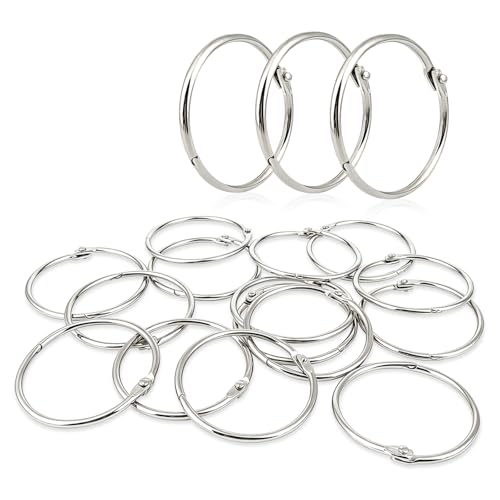 KTOJOY 2 Inch Binder Rings, 15-Pack Nickel Plated Loose-Leaf Rings for Documents, Keys, Photos