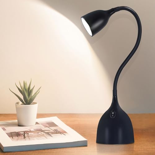 EJIAXIN Black LED Desk Lamp - Flexible Gooseneck Reading Office Light