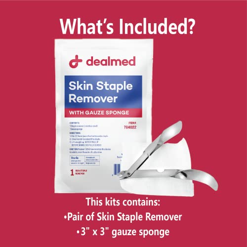 Dealmed Sterile Staple Removal Kit - Single-Use 2-Piece Set for Medical Use