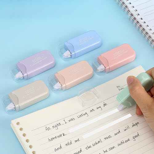 White Correction Tape, 6 Pack, 13.13 Feet Mini Correction Tape, Writing supplies and correction supplies for School And Office. (Milkshake)