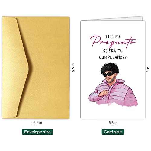 Chenive Bad Bunny Birthday Card for Friends, Happy Birthday Card for Him Her, Bad Bunny Card In Spanish, Feliz Cumpleanos
