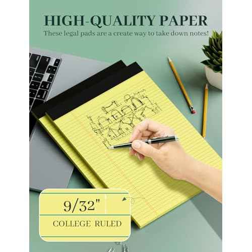 24 Pack Yellow Legal Pads 8.5 x 11 Letter Size Lined Writing Note Pads Yellow Paper Pads 8.5 x 11 College Ruled Legal Pad Writing Paper Tablets 8.5 x 11 Pads 30 Sheets Per Yellow Lined Legal Notepads
