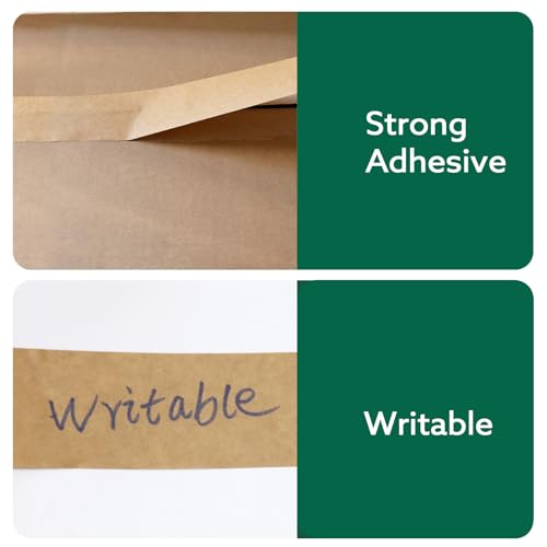 EFOK 6 Rolls Bulk Brown Kraft Paper Packing Tape 2in x 55yds - Eco-Friendly, Recyclable, Easy Tear