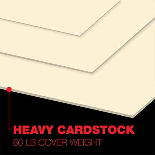 Accent Opaque Cream-Colored 8.5¡± x 11¡± Cardstock Paper, 80lb, 216gsm ? 250 Sheets (1 Ream) ? Premium Super Smooth Heavy Cardstock, Warm White Printer Paper for Ink Heavy Projects ? 121978R
