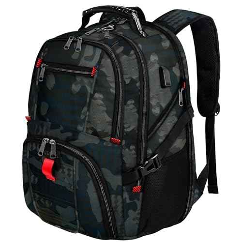 YOREPEK Travel Backpack, Extra Large 50L Laptop Backpacks for Men Women, Water Resistant College Backpack Airline Approved Business Work Bag with USB Charging Port Fits 17 Inch Computers, Camouflage
