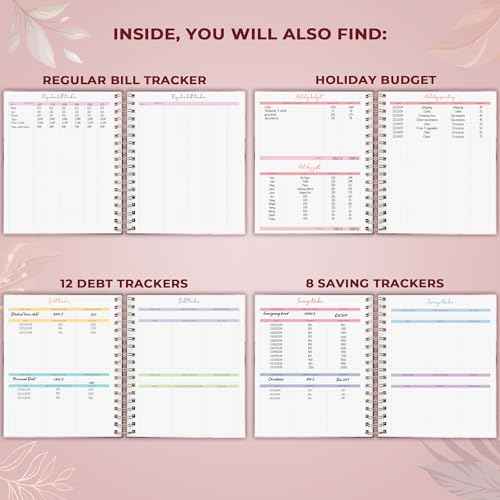 PLANBERRY Large Budget Planner & Monthly Bill Organizer with Pockets ? Budgeting Book, Finance & Expense Tracker, 8.3x9.4¡È (Rose Gold)