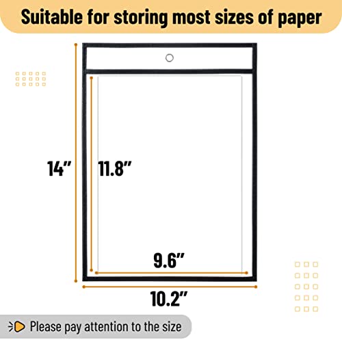 Mr. Pen Reusable Dry Erase Pocket Sleeves 10.2 x 14 Black, 6 Pack