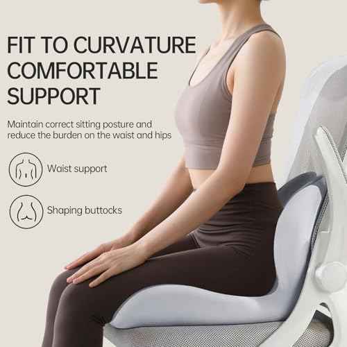 Ergonomic 3-Zone Seat Cushion with Lumbar Support - Integrated Mold Design for Office Chair & Car Driving, Blue