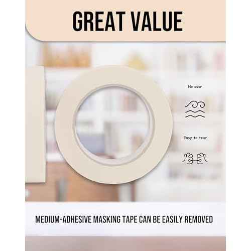 Lichamp Masking Tape 3/4 inch, 24 Pack General Purpose Masking Tape Bulk Multipack for Basic Use, 3/4 inch x 55 Yards x 24 Rolls (1320 Total Yards)