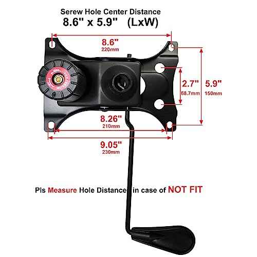 MySit Heavy Duty 300 LBs Office Chair Tilt Mechanism Replacement Parts, 5.9'' x 8.6" Mounting Holes Tilt Control Mechanism(Not Standard Dimension)