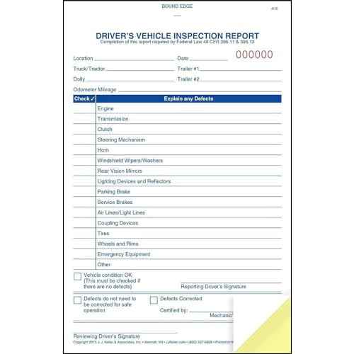 Simplified Driver's Vehicle Inspection Report 10-pk. - Book Format with 31 Sets, 2-Ply Carbonless, 5.5" x 8.125", Meet FMCSR Requirements, J. J. Keller & Associates, Inc.