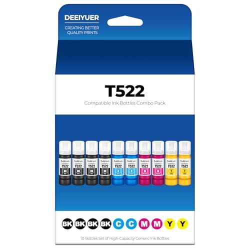 522 Ink Refill Bottles ET-2800 ET-4800 ET-2400 ET-2803 Ink Refill Compatible for ET-2800 ET-4800 ET-2400 ET-2803 ET2800 ET4800 ET2400 ET2803 ET-2720 ET-4700 ET-4810 ET-2840 Printer (10 Pack)