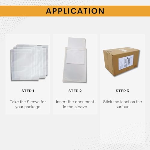 100 Pack 7x10 Waterproof Shipping Label Sleeves with Self-Adhesive Envelopes