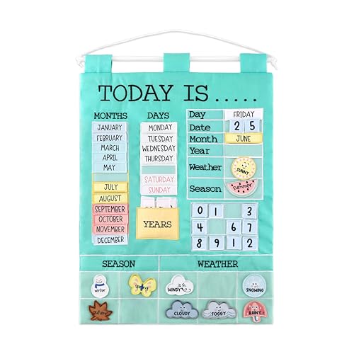 The Peanutshell Teal Learning Calendar Wall Chart - Classroom & Homeschool Activity Board