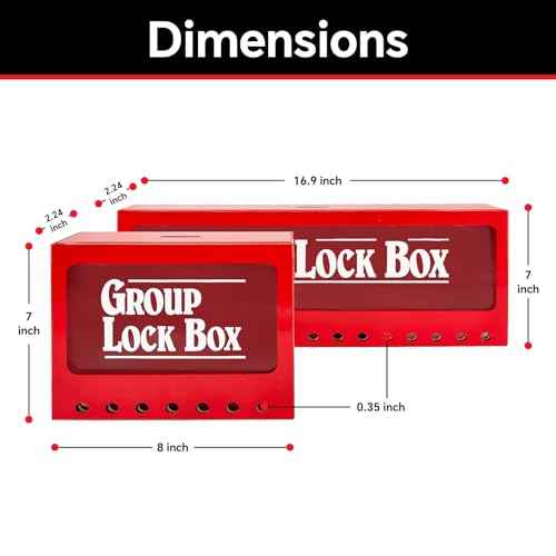 Lockout Tagout Lock Box Portable Group Box Kit Safety Padlock Box 1Pack for Lock Out Tag Out Station Red