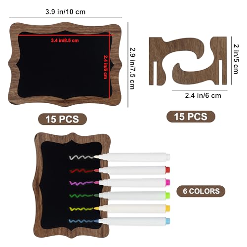 Temlum Wave 15pcs Mini Chalkboard Signs 2.9x3.9" Wavy Small Chalkboards