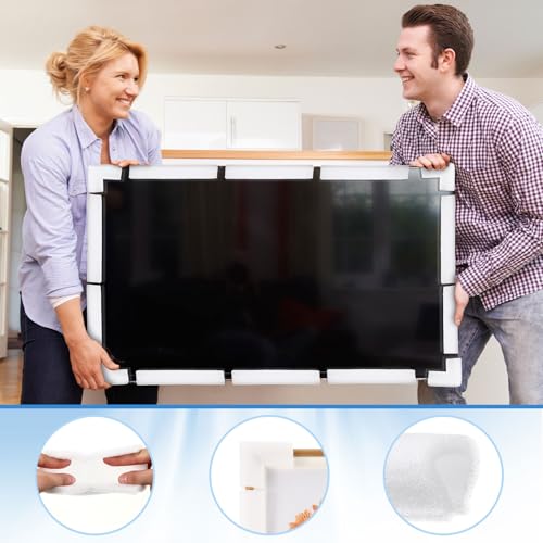 24 Pcs Foam Corner Protectors for TV Moving Mirror Shipping, White