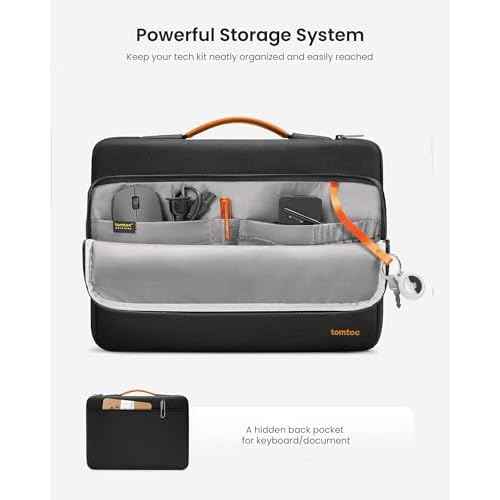 tomtoc 360 Protective Laptop Carrying Case for 13-inch New Surface Pro 11th, Copilot+PC 2024, Surface Pro 10/9/8/X with Signature Keyboard/X Keyboard, Water-Resistant Laptop Sleeve, Black