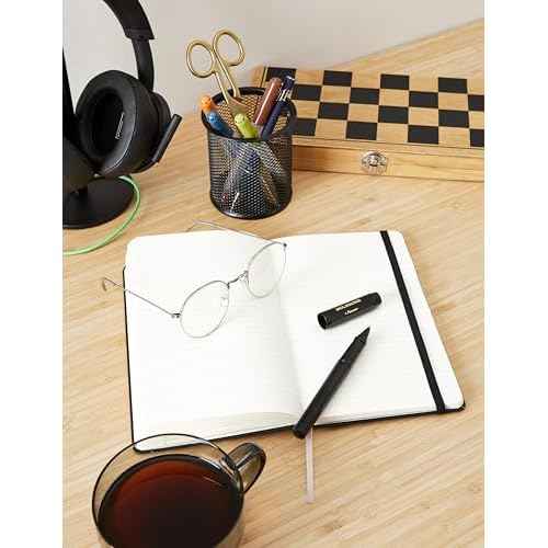Moleskine Classic Notebook and Kaweco Roller Pen Bundle, Large, Ruled, Black, Hard Cover (5 x 8.25)