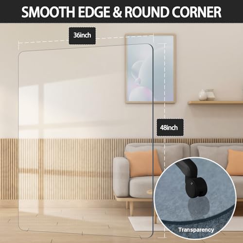 48" x 36" Office Chair Mat for Carpet Heavy Duty Hard Clear Desk Chair Mat Protection Floor Mats Can be Used on Carpet or Hard Floor