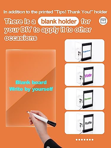 Light Up Tip Jar with Removable Writeable Sign & 20 Color Modes