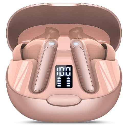 AI Language Translation Earbuds, 3-in-1 Translator Earbuds Real Time with 7 Translation Modes, with Audio and Video Call, 164 Language Bluetooth 5.3 Headphones Translating Device, Rose Gold