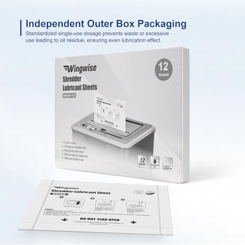 12-Pack Shredder Lubricant Sheets for All Shredders