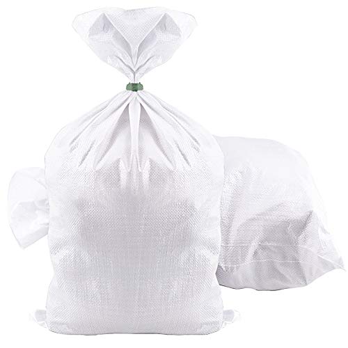100 Packs 18 x 30 inches Empty Sand Bags, Heavy Duty Woven Polypropylene White Sandbags UV Protection Earth Bags for Flood Protection Industrial Construction Photography