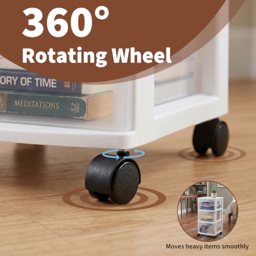 Swivel Caster Wheels for Sterilite 3-Drawer Cart (4-Pack) - Durable, Quiet, 360° Rollers